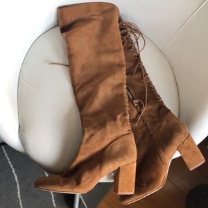 Zara over the knee suede boots